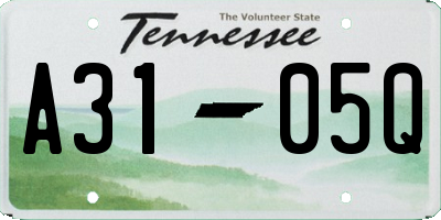 TN license plate A3105Q