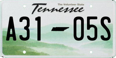 TN license plate A3105S