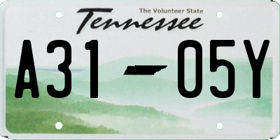 TN license plate A3105Y