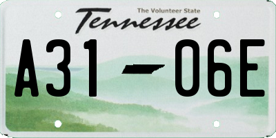 TN license plate A3106E
