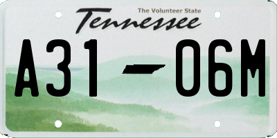 TN license plate A3106M