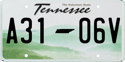TN license plate A3106V