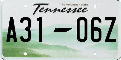 TN license plate A3106Z