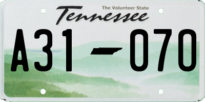 TN license plate A3107O