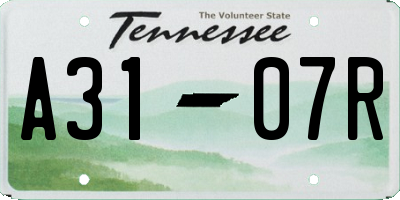TN license plate A3107R
