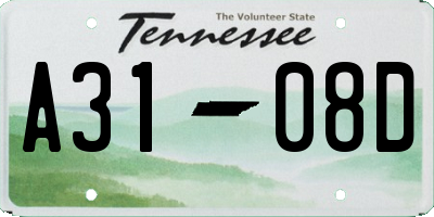 TN license plate A3108D