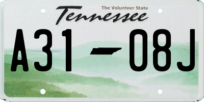 TN license plate A3108J