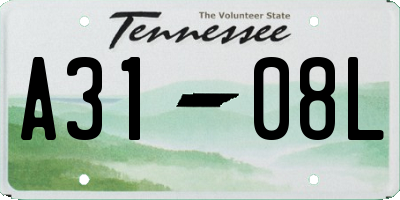 TN license plate A3108L