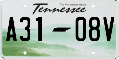 TN license plate A3108V