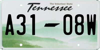 TN license plate A3108W