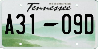 TN license plate A3109D