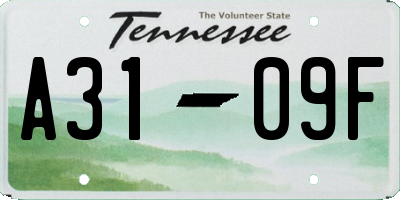 TN license plate A3109F