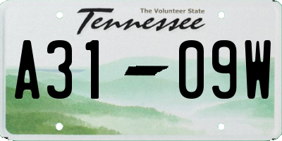 TN license plate A3109W