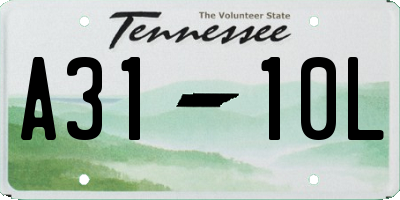 TN license plate A3110L