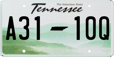 TN license plate A3110Q