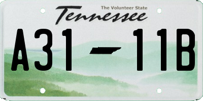TN license plate A3111B