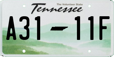 TN license plate A3111F