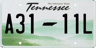 TN license plate A3111L