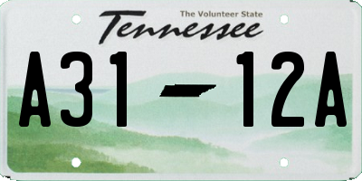 TN license plate A3112A