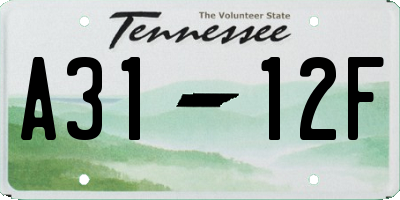 TN license plate A3112F