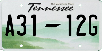 TN license plate A3112G