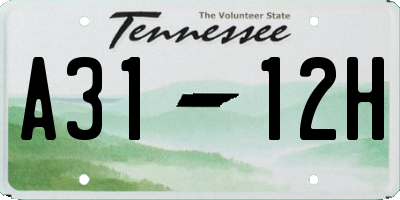 TN license plate A3112H