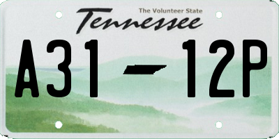 TN license plate A3112P