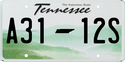 TN license plate A3112S