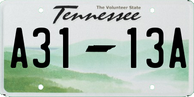 TN license plate A3113A