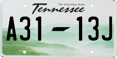 TN license plate A3113J