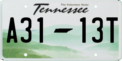 TN license plate A3113T