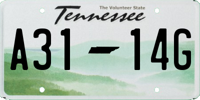 TN license plate A3114G