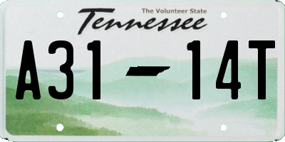 TN license plate A3114T