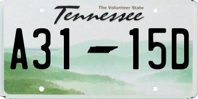 TN license plate A3115D