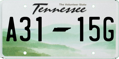 TN license plate A3115G
