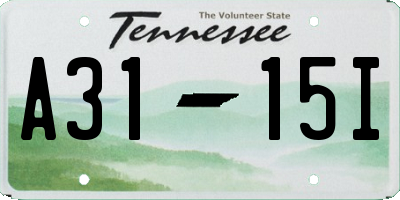 TN license plate A3115I