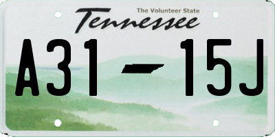 TN license plate A3115J