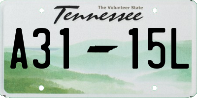 TN license plate A3115L