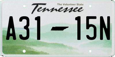 TN license plate A3115N