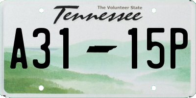 TN license plate A3115P