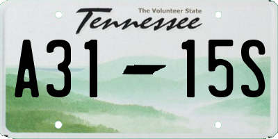 TN license plate A3115S