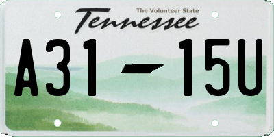 TN license plate A3115U