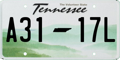 TN license plate A3117L