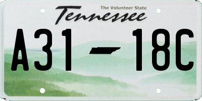 TN license plate A3118C