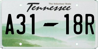 TN license plate A3118R