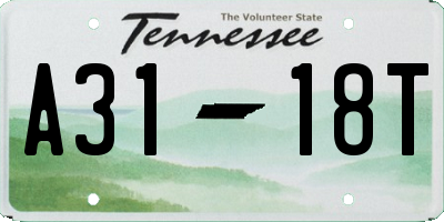 TN license plate A3118T