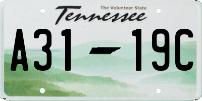 TN license plate A3119C