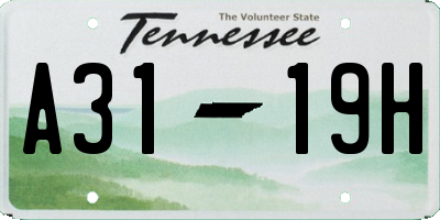 TN license plate A3119H