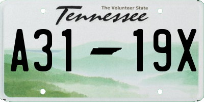 TN license plate A3119X