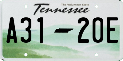TN license plate A3120E
